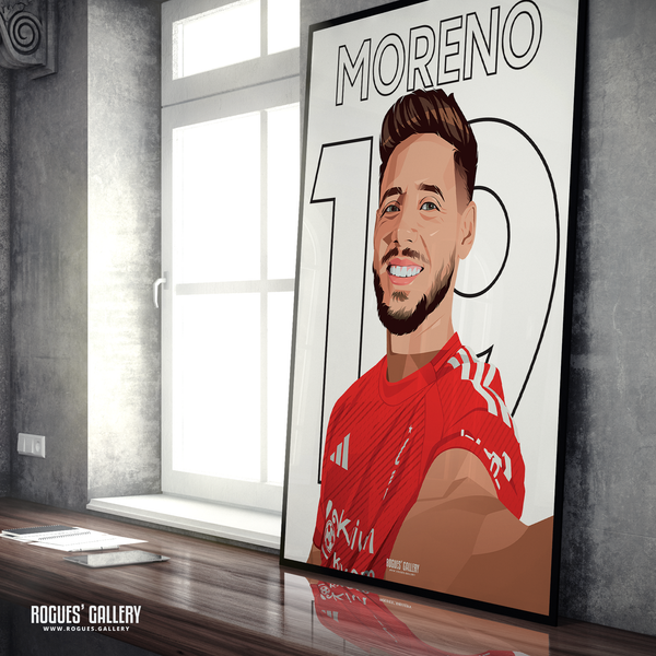 Alex Moreno Nottingham Forest full back 19 A1 print