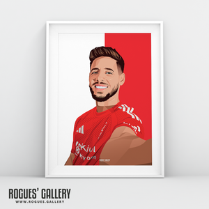 Alex Moreno Nottingham Forest full back reds A3 print