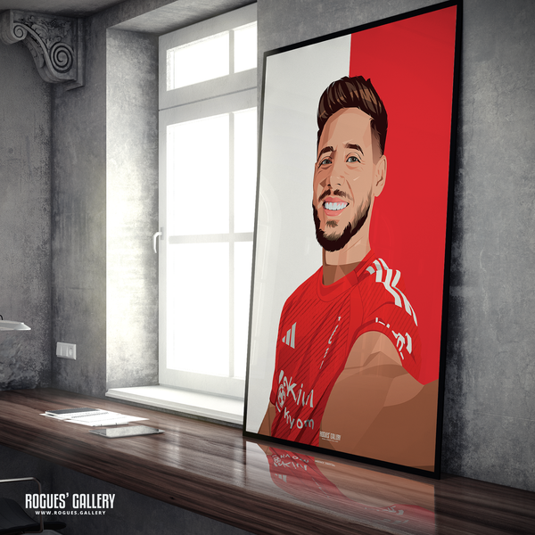 Alex Moreno Nottingham Forest full back reds A1 print