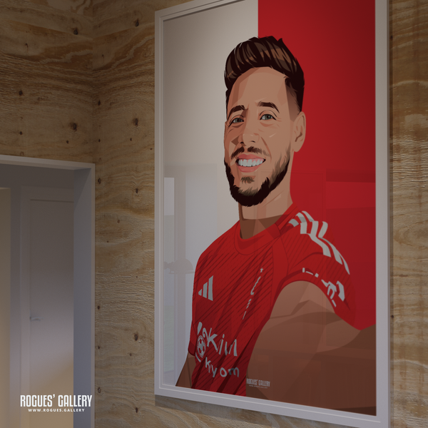 Alex Moreno Nottingham Forest full back reds A0 print