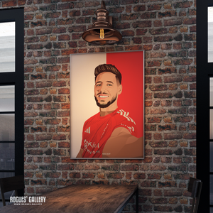 Alex Moreno Nottingham Forest memorabilia full back reds signed poster