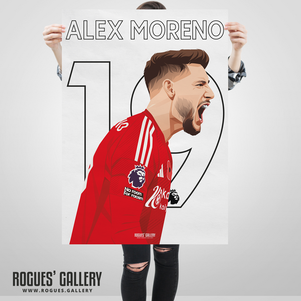 Alex Moreno Nottingham Forest wing back 19 poster scream 