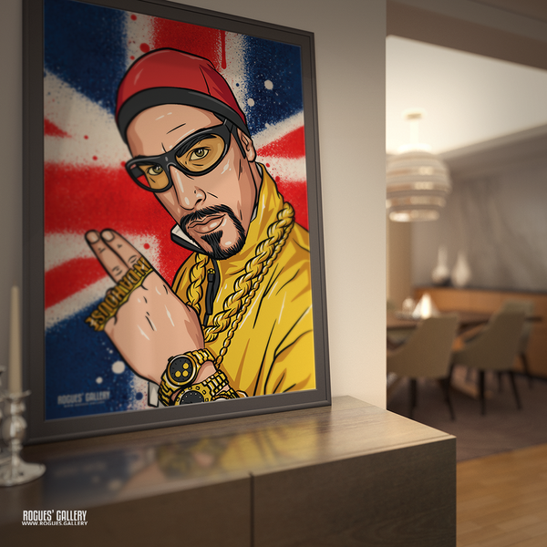 Ali G Booyakasha! Sacha Baron Cohen comedy icon art poster for home, office or man cave
