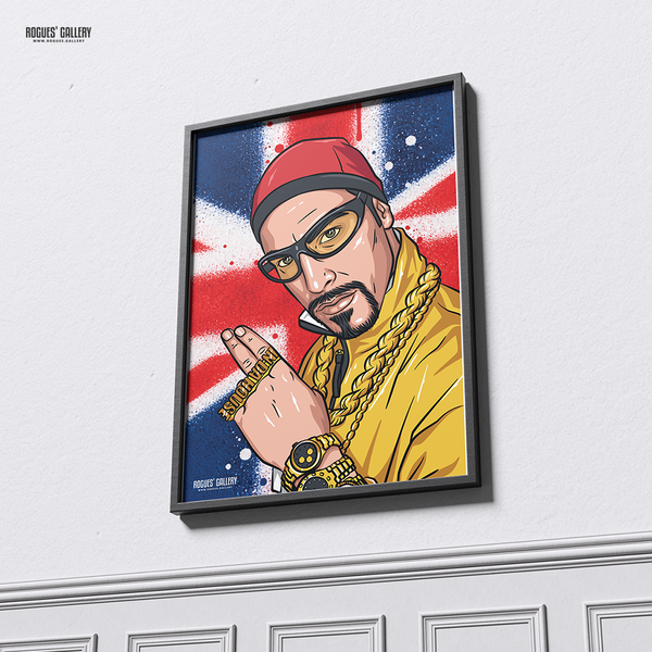 Ali G Booyakasha! Sacha Baron Cohen comedy icon memorabilia print – further view