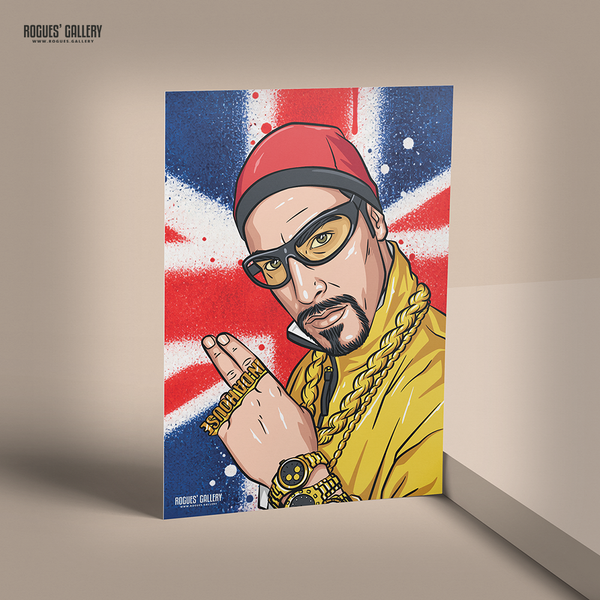 Ali G Booyakasha! Sacha Baron Cohen comedy icon print – A3 paper print mockup – view 2