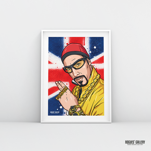Ali G Booyakasha! Sacha Baron Cohen comedy icon print – framed print mockup – view 2