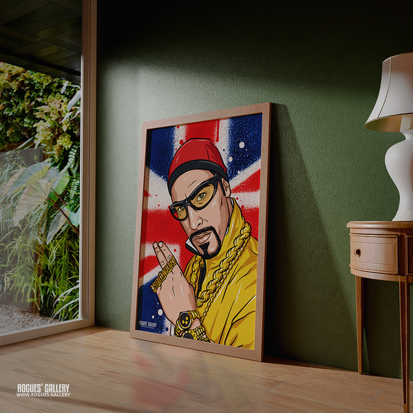 Ali G Booyakasha! Sacha Baron Cohen comedy icon print – framed print mockup