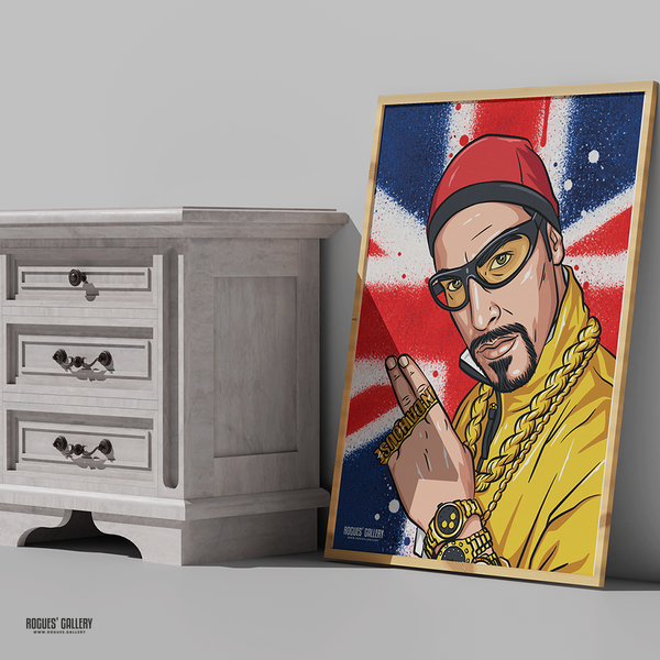 Ali G Booyakasha! Sacha Baron Cohen comedy icon print in A3, A2, A1 and A0 sizes – alternative view