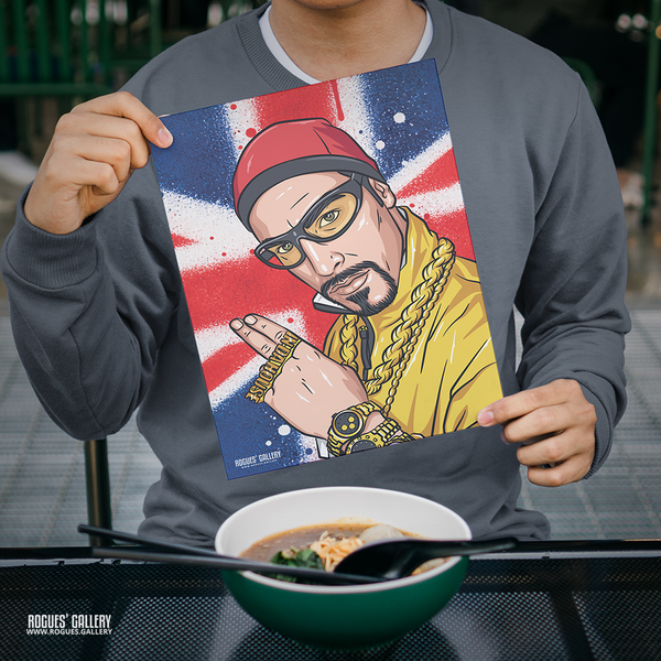 Ali G Booyakasha! Sacha Baron Cohen comedy icon poster – limited edition wall art