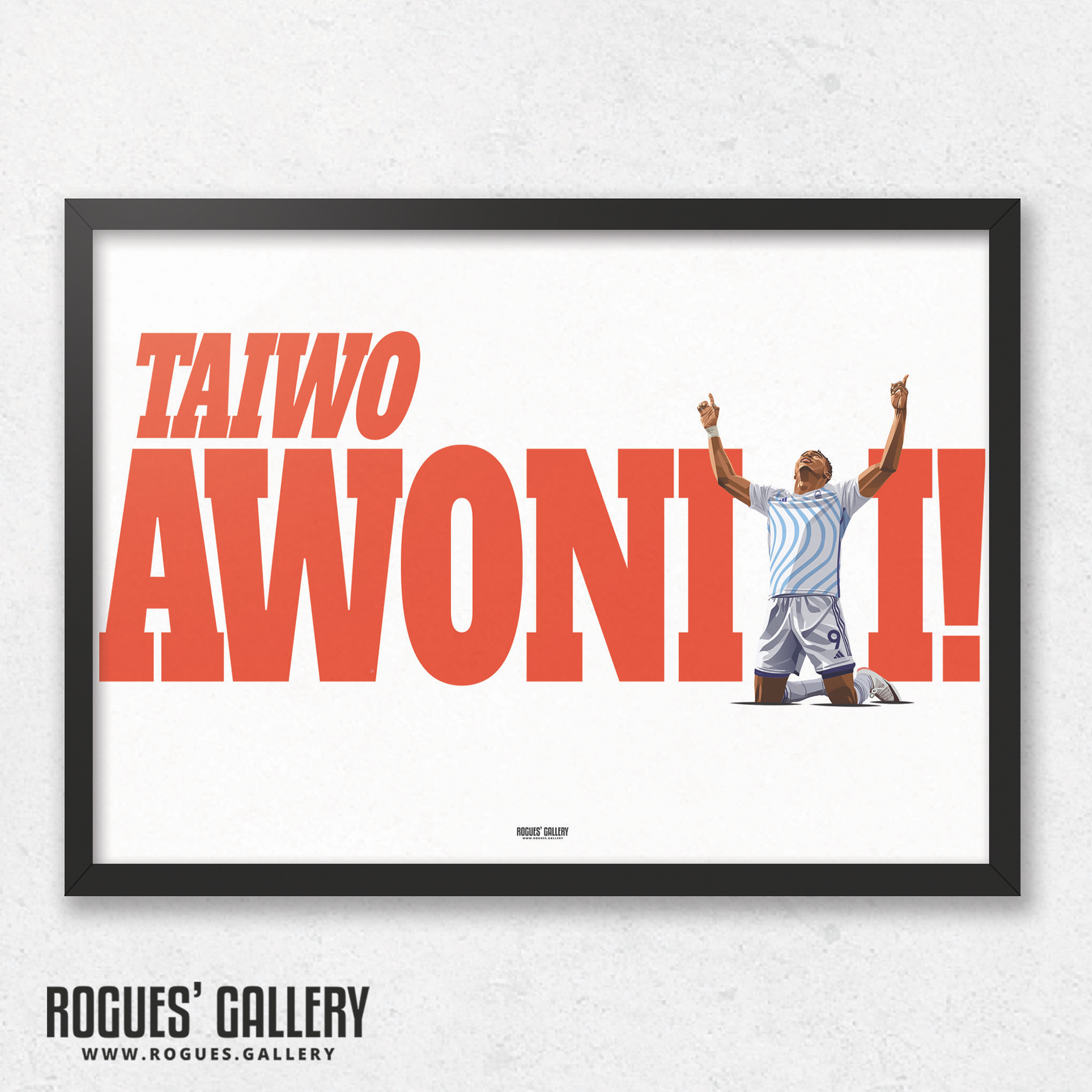 Taiwo Awoniyi Nottingham Forest striker goal celebration name A3 print