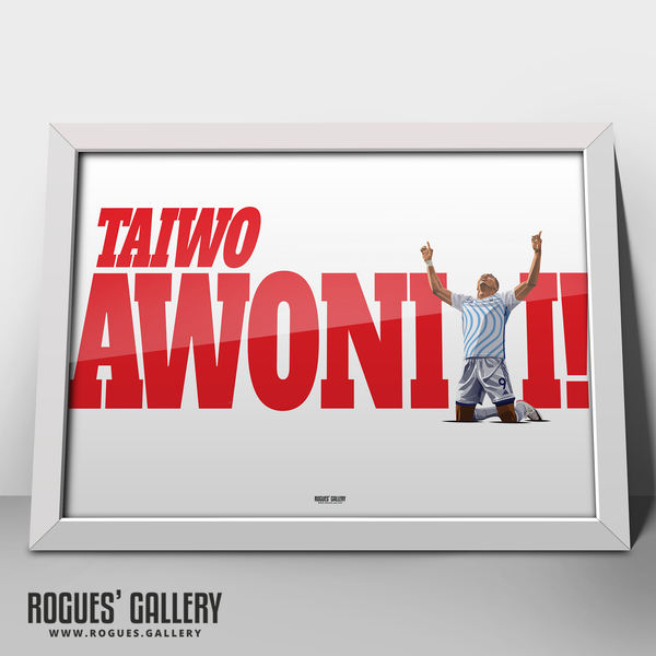 Taiwo Awoniyi Nottingham Forest striker goal celebration name A2 print