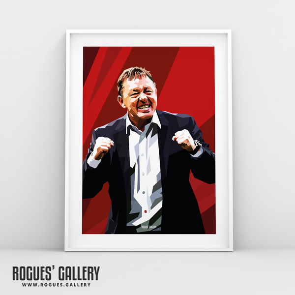 Billy Davies former Nottingham Forest manager modern A3 print