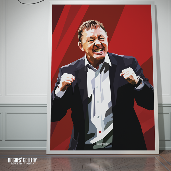 Billy Davies former Nottingham Forest manager modern A0 print