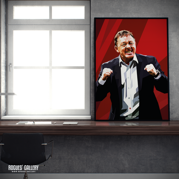 Billy Davies former Nottingham Forest manager modern A2 print