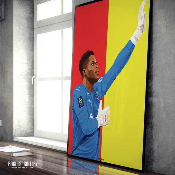 Brice Samba Ligue 1 RC Lens goalkeeper A1 print