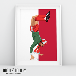 Bruce Grobbelaar Liverpool goalkeeper handstand A3 print South Africa scandal