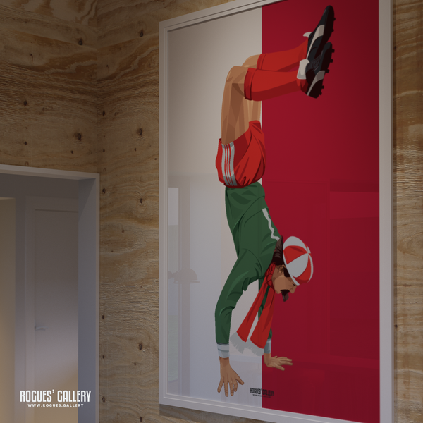 Bruce Grobbelaar Liverpool goalkeeper handstand poster South Africa scandal