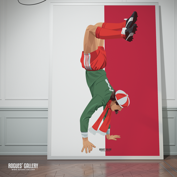 Bruce Grobbelaar Liverpool goalkeeper handstand A0 print South Africa scandal