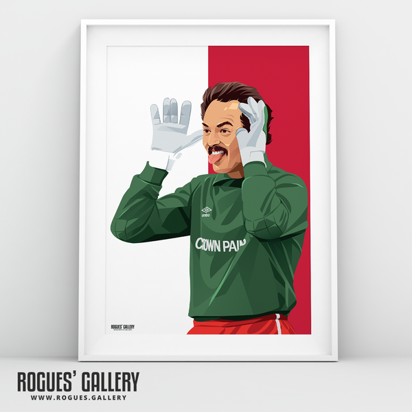 Bruce Grobbelaar Liverpool goalkeeper clown A3 print South Africa scandal