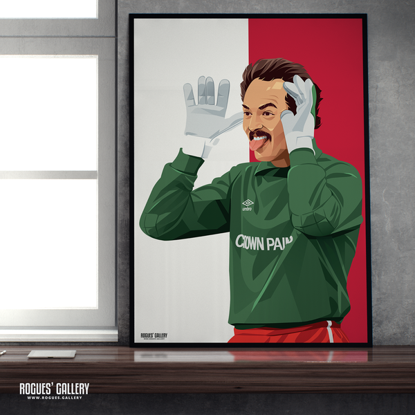 Bruce Grobbelaar Liverpool goalkeeper clown A2 print South Africa scandal