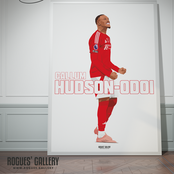 Callum Hudson-Odoi Nottingham Forest winger signed poster City Ground