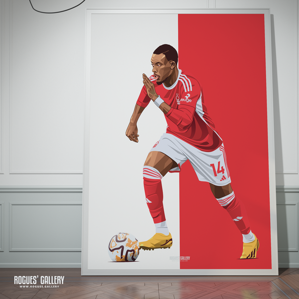Callum Hudson-Odoi Nottingham Forest memorabilia winger red poster