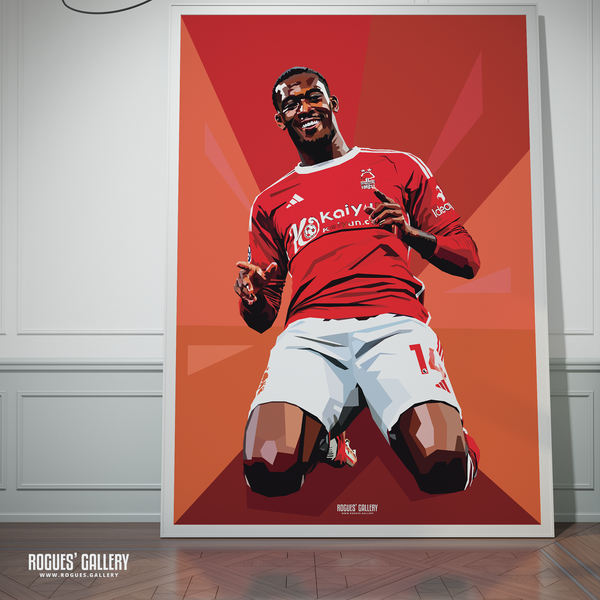 Callum Hudson-Odoi Nottingham Forest winger A0 print goal modern