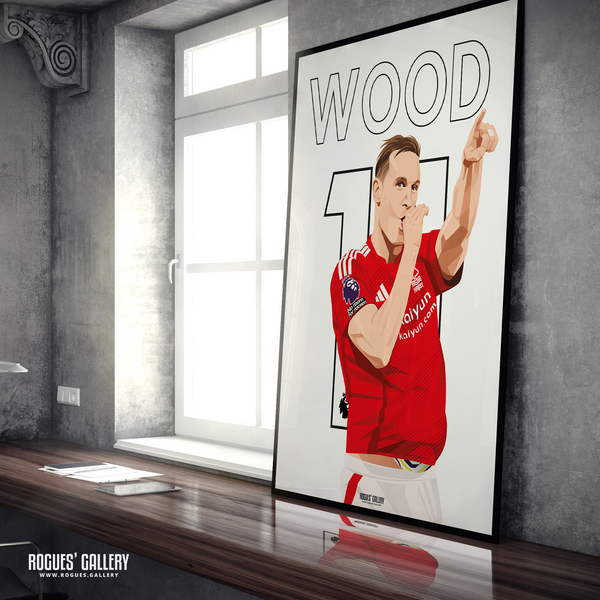 Chris Wood Nottingham Forest striker goals celebration A1 print