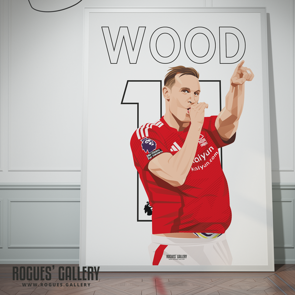 Chris Wood Nottingham Forest striker goals celebration A0 print