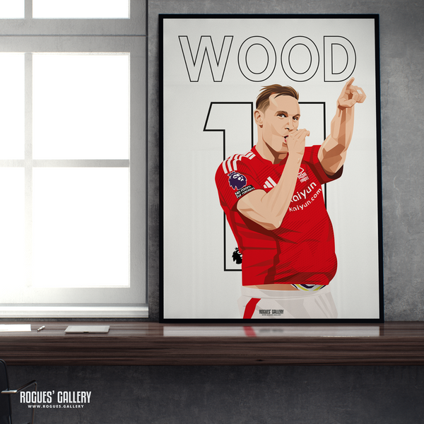 Chris Wood Nottingham Forest striker goals celebration A2 print