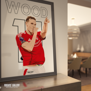 Chris Wood Nottingham Forest striker signed poster goals celebration 