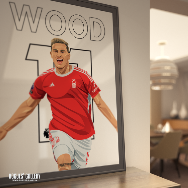 Chris Wood Nottingham Forest 11 striker poster goal celebration