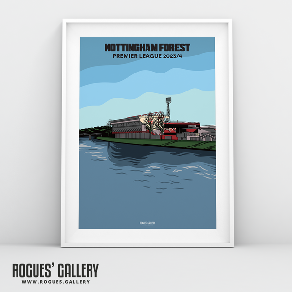 Nottingham Forest City Ground 2023/24 Trent A3 Designed To Be Signed