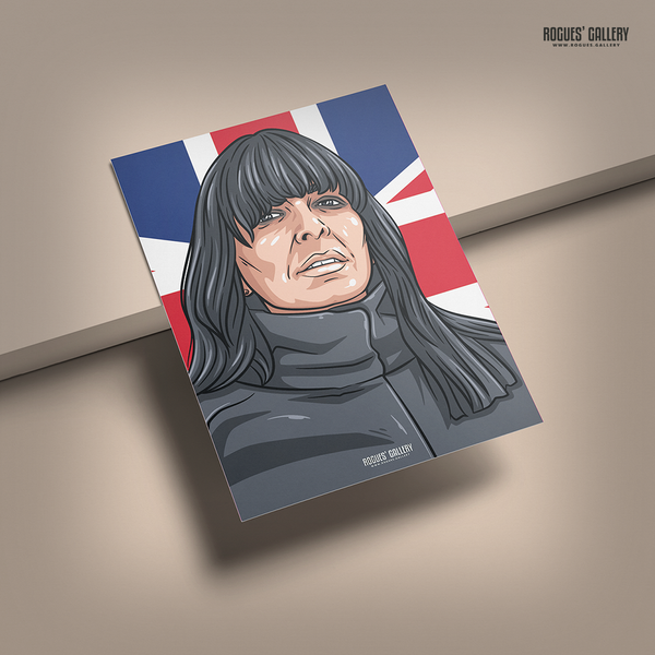 Claudia Winkleman The Traitors presenter print – A3 paper print mockup