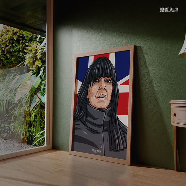 Claudia Winkleman The Traitors presenter print – framed print mockup