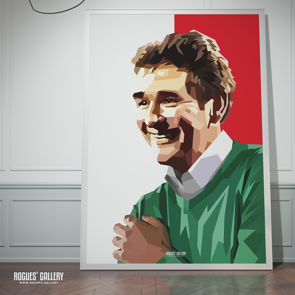 Brian Clough portrait Nottingham Forest Top One Red poster