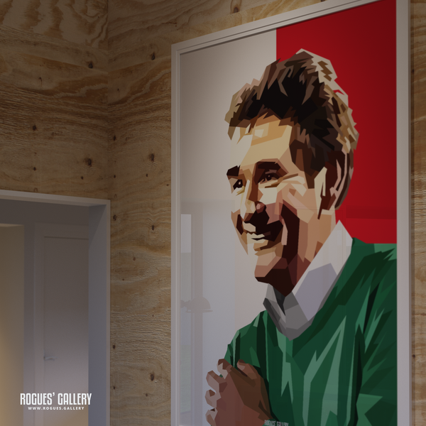 Brian Clough portrait Nottingham Forest Top One Red signed poster