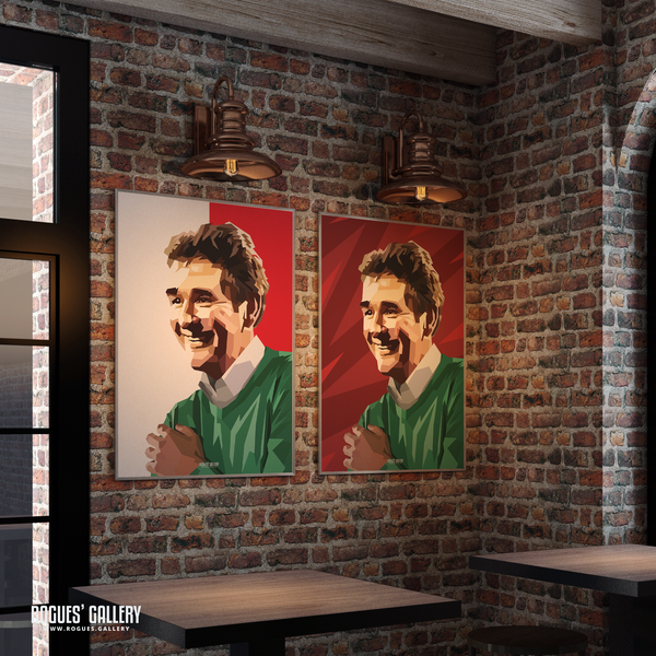 Brian Clough portraits superb legend Nottingham Forest Top One Green sweater poster