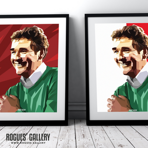 Brian Clough modern portrait Nottingham Forest Top One Green sweater 50 years