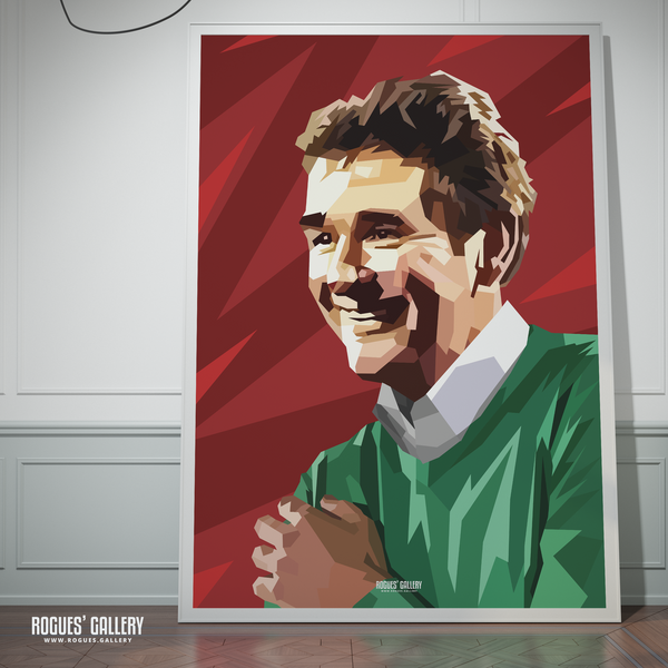 Brian Clough portrait Nottingham Forest Top One Green sweater poster