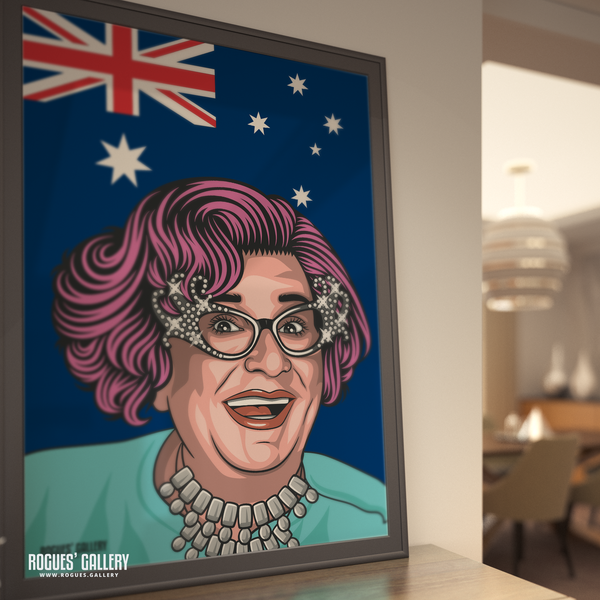Dame Edna Everage Australia housewife A0 print modern
