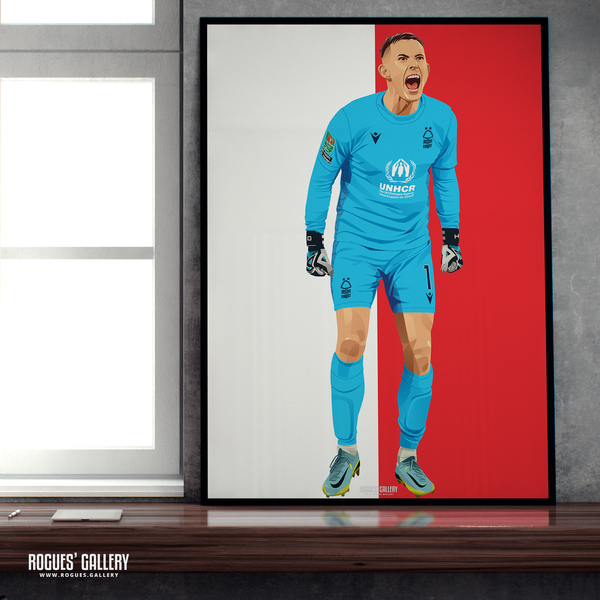 Dean Henderson penalty save Nottingham Forest goalkeeper a2 print