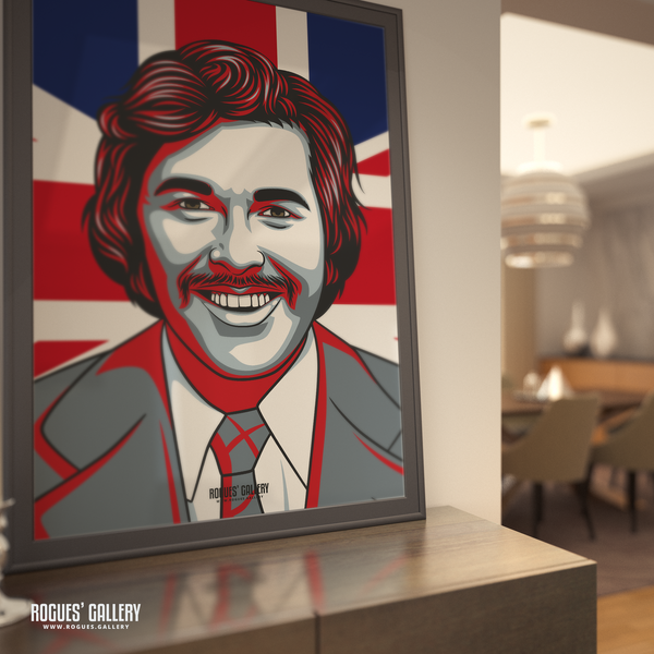 Dickie Davies World of Sport ITV TV star A0 print