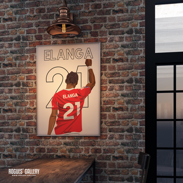 Anthony Elanga poster Nottingham Forest signed memorabilia 21 poster