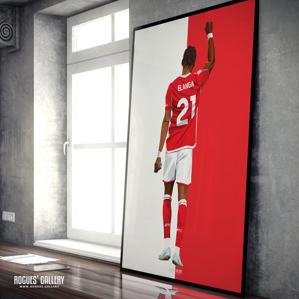 Anthony Elanga Nottingham Forest A1 print red