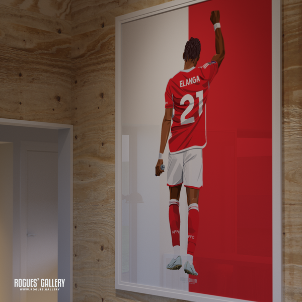 Anthony Elanga poster Nottingham Forest red