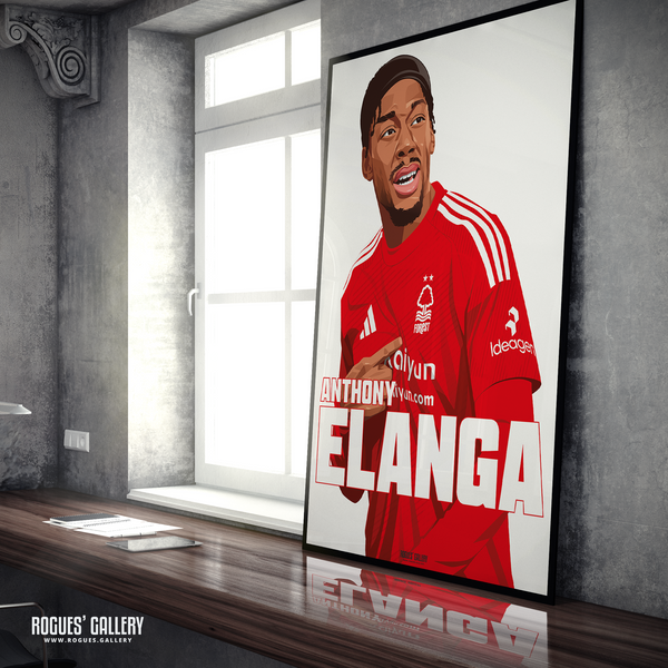 Anthony Elanga Nottingham Forest winger A1 print City Ground