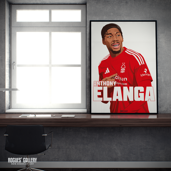 Anthony Elanga Nottingham Forest winger A2 print City Ground