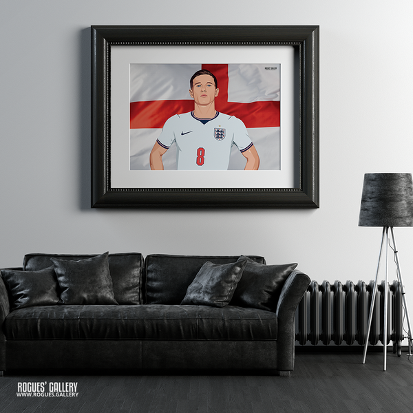 Detailed Elliot Anderson football artwork celebrating Forest, England and Southbank Bar’s 20th anniversary