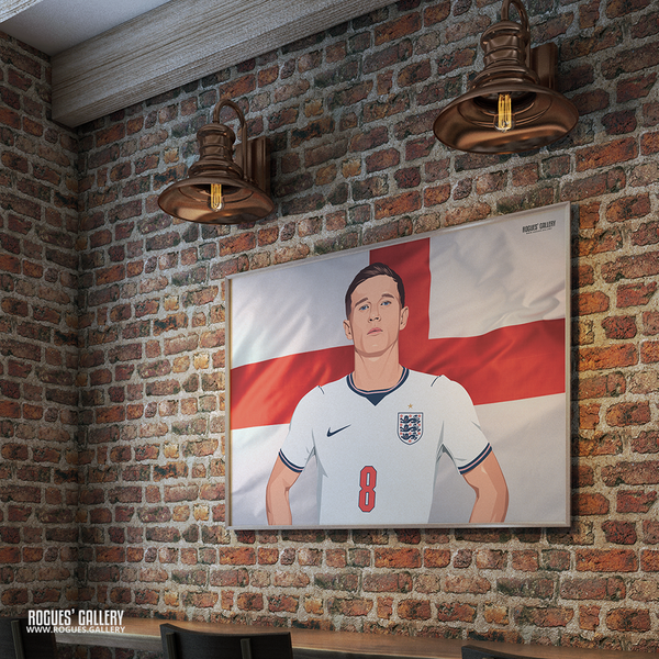 Detailed Elliot Anderson football artwork celebrating Forest, England and Southbank Bar’s 20th anniversary